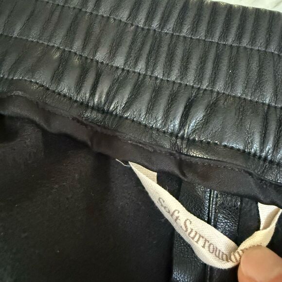 Soft Surroundings Rivka Black Faux Leather Cropped Wide Leg Pants size 1X - Picture 5 of 10